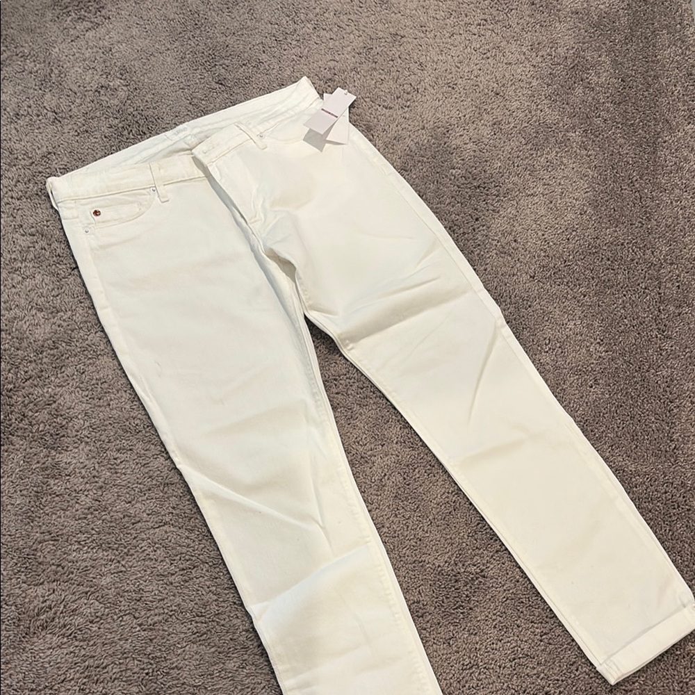 Hudson Jeans White Ankle Cropped Denim
